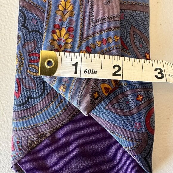 Ralph Lauren Collection Paisley Silk Necktie 60" Made In Italy 100% Silk Handmad - Picture 9 of 11